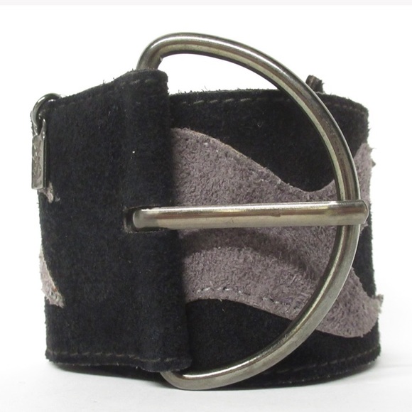 authentic SAINT LAURENT pieced suede wide BELT - Picture 2 of 13